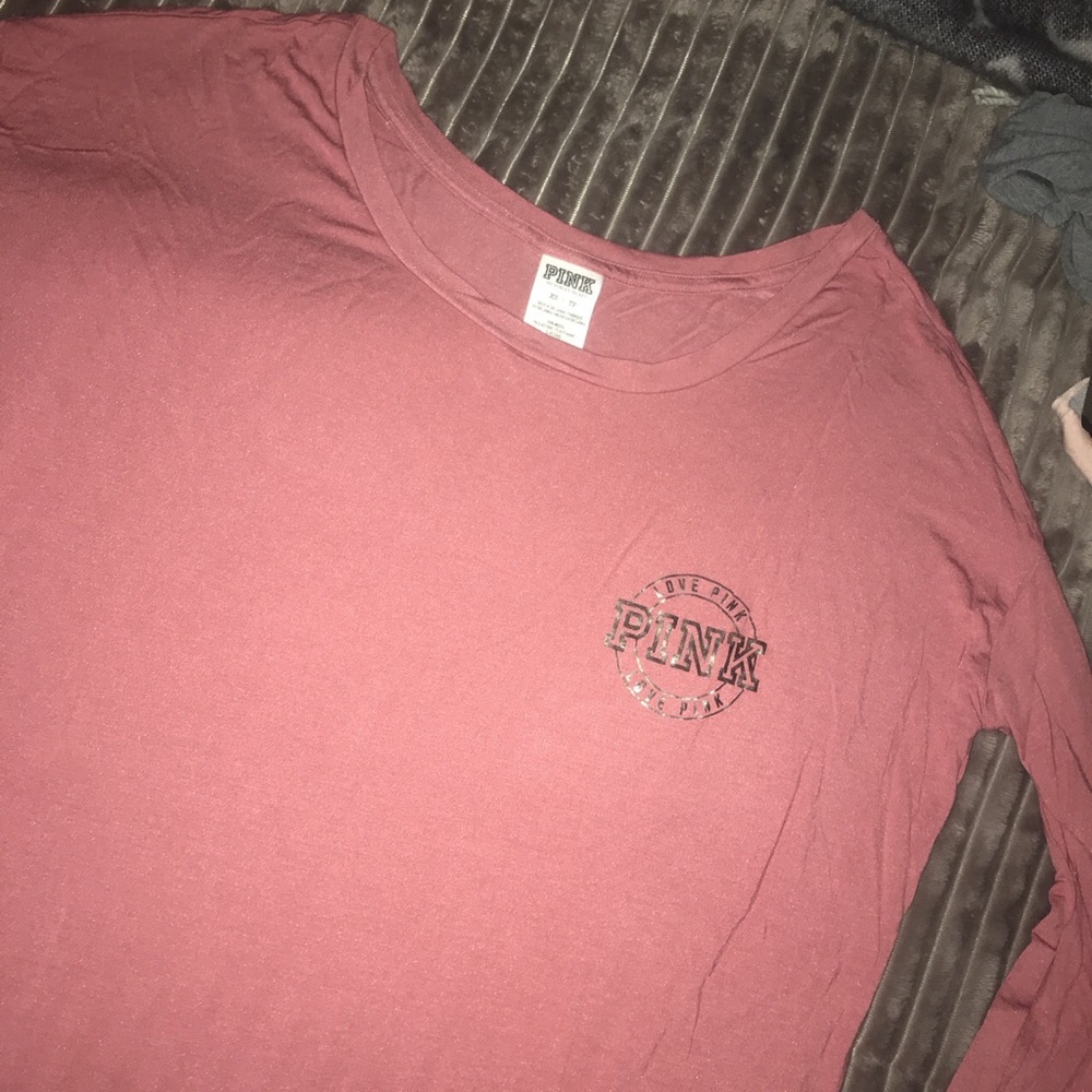 Long sleeve pink Victoria secret shirt